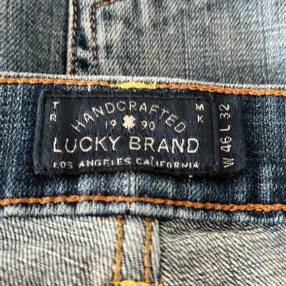 Medium Wash Lucky Brand 181 Relaxed Straight Jeans 44x34 - Picture 5 of 5